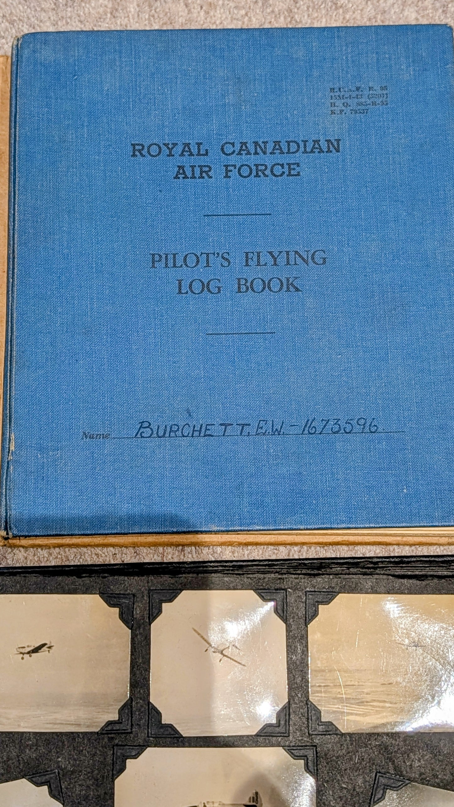 SOLD! WW2 RCAF Flying Log Book E  W Burchett With 2 Of His Photo Albums
