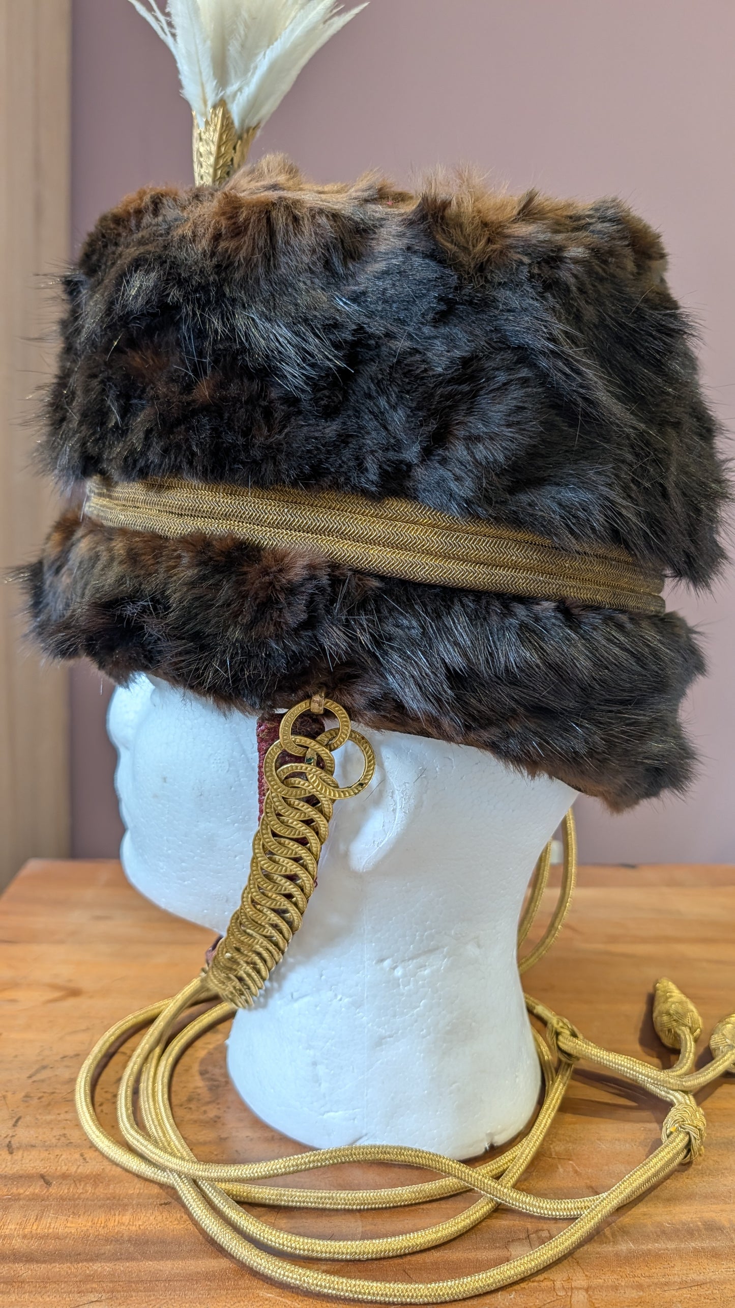 Rare Edwardian Pre WW1 3rd Hussars Officers Busby With White Feather Plume
