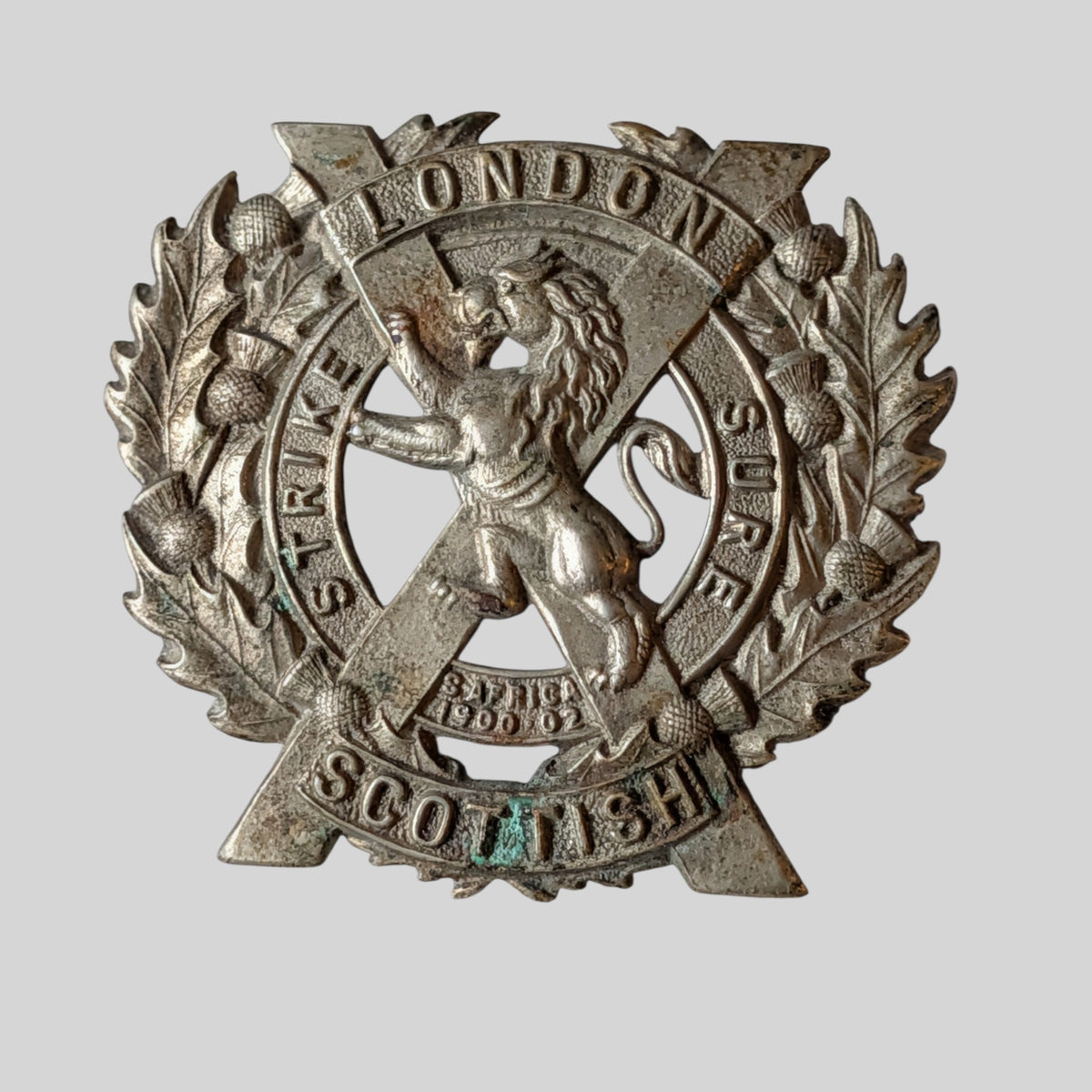 14th County Of London Regt (London Scottish) White Metal Cap Badge