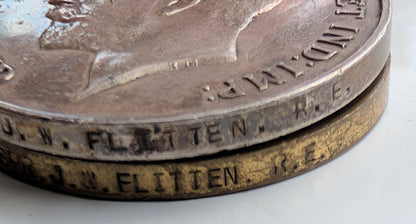 WW1 British Medal Trio John William Flitten Royal Engineers from Hull