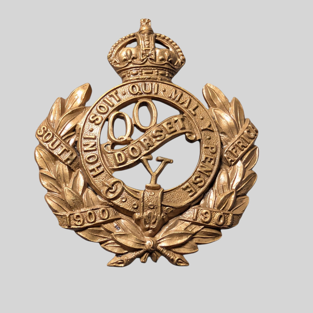 Early The Queen's Own Dorset Yeomanry Gilding Metal Cap Badge 1908-22