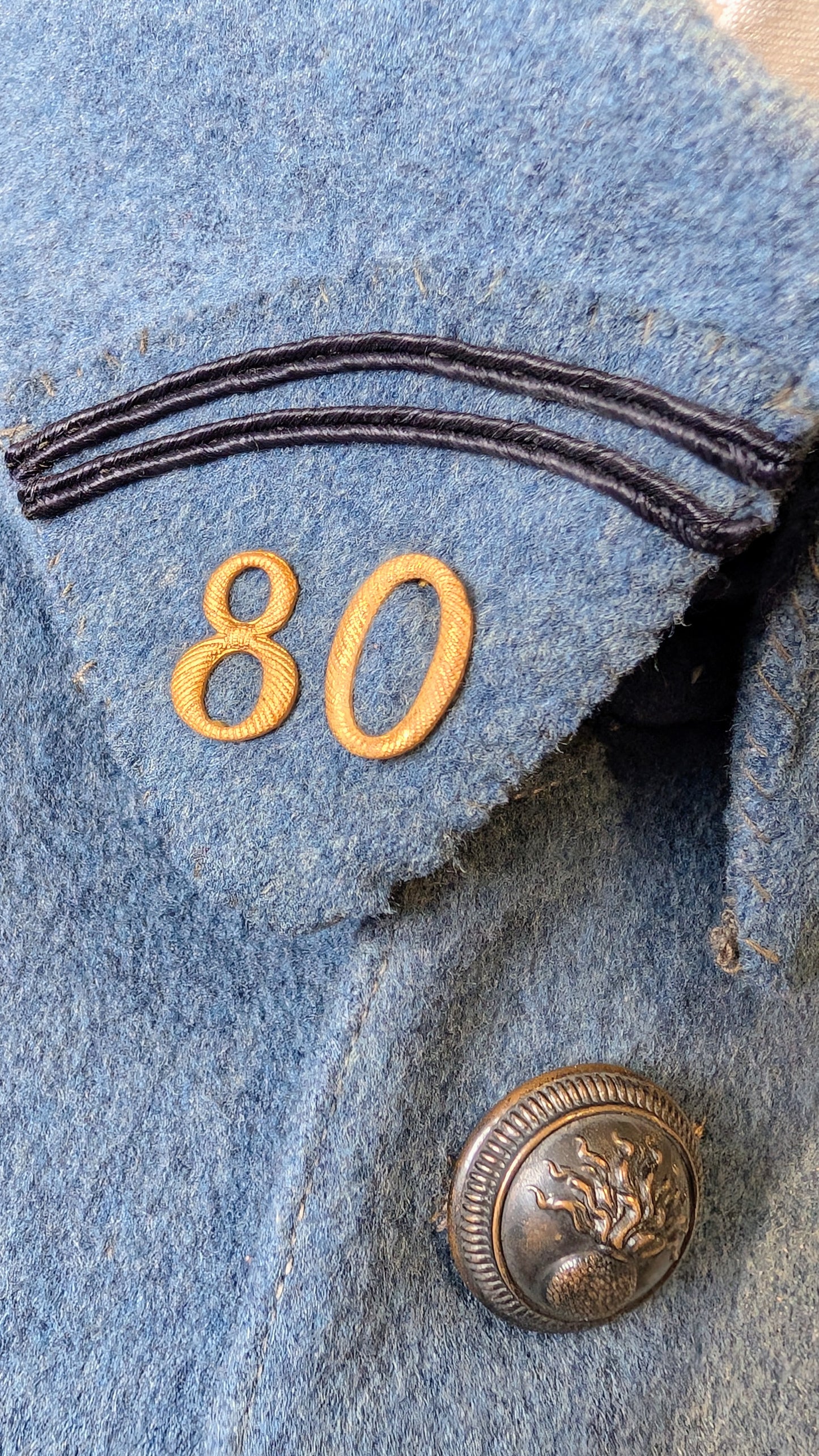 Rare Fine Quality WW1 M1913 French Horizon Blue Captains Tunic jacket 80th Infantry