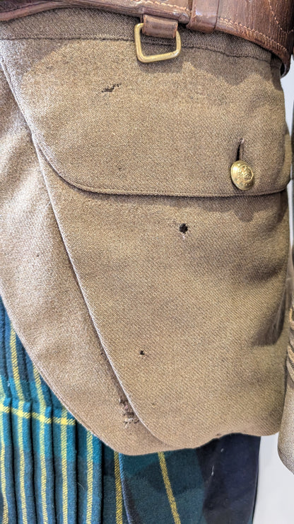 Pre WW1 Gordon Highlanders Majors Cutaway Cuff Rank Jacket, Glengarry & Kilt attributed to Major Robert Walter Purvis 3rd Bn Gordon Highlanders
