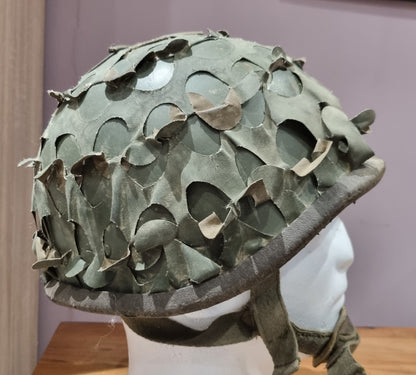 SOLD! French Army M78 F1 Series 1 Combat helmet With Camo Leaf Cover 1987