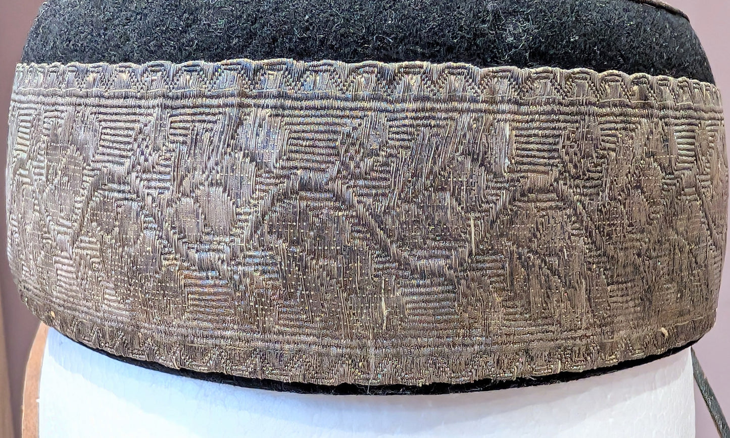Victorian Worcestershire Hussars Yeomanry Pill Box hat With Chinstrap