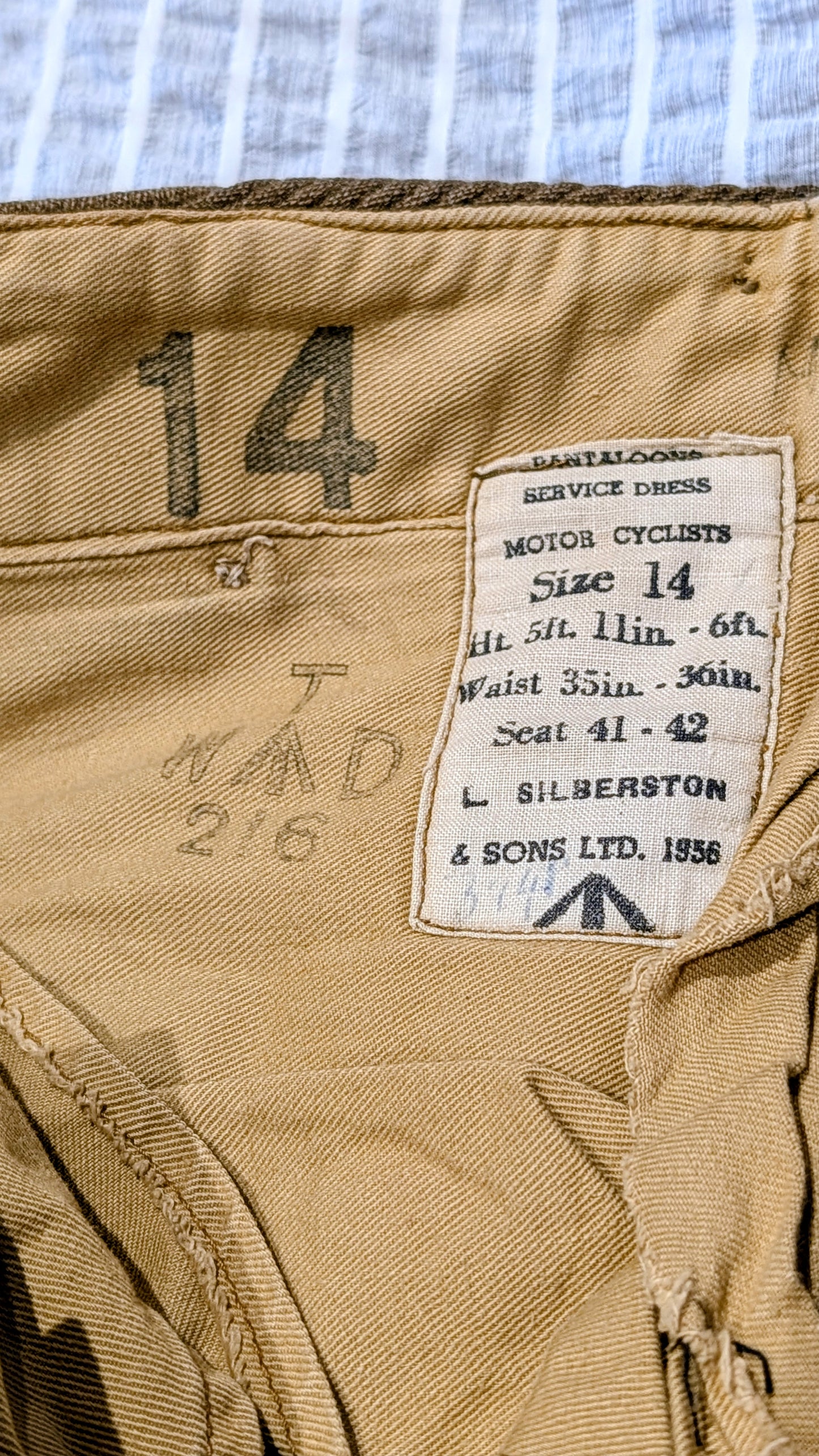 British Army Dispatch Riders Pantaloons Riding Trousers Breeches 1956