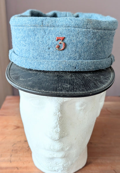 Rare WW1 French Army Horizon Blue 3rd Engineers Regt Woollen Kepi Cap
