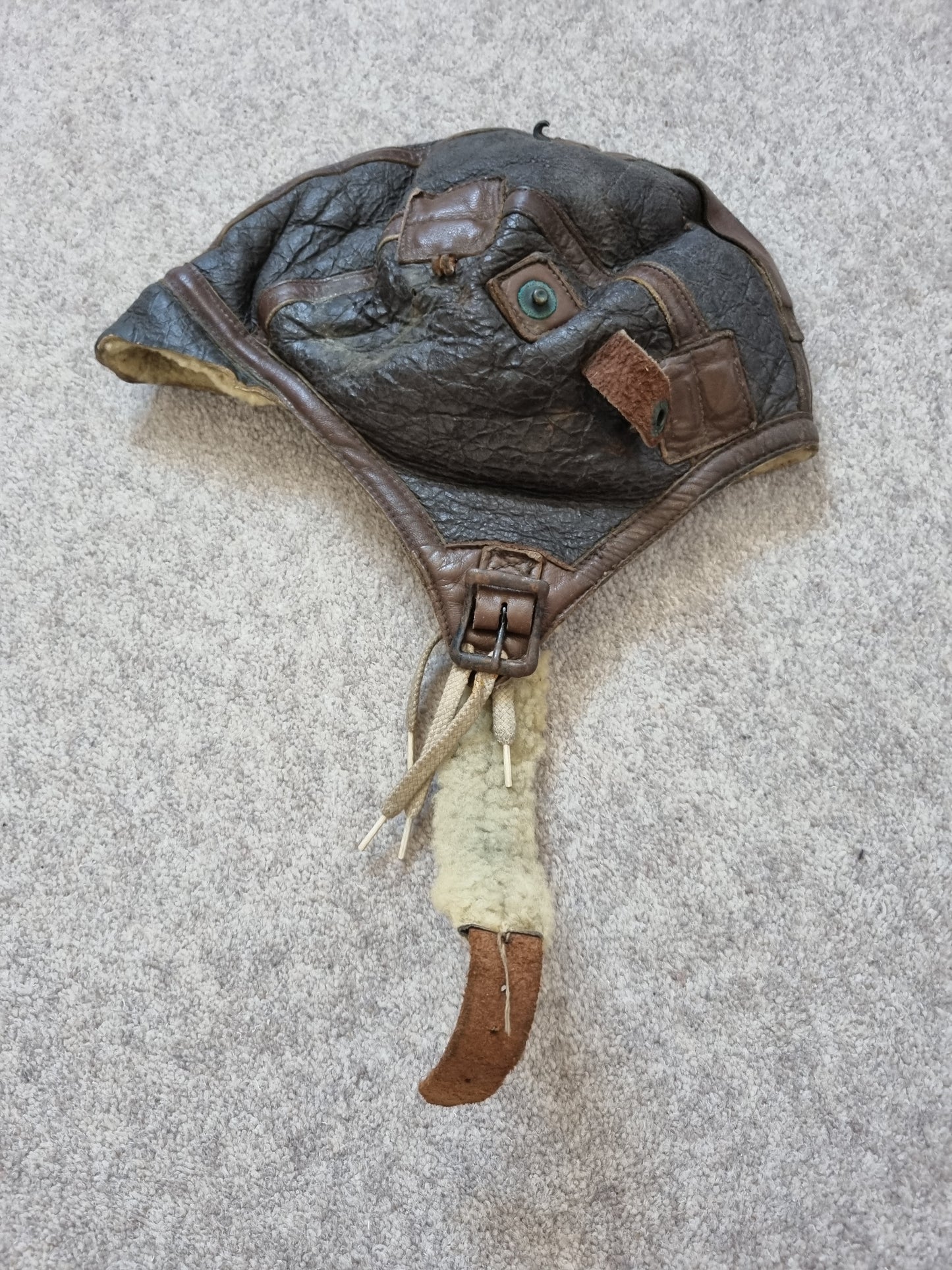 WW2 US Army Air Corps B-6 Leather Flying Helmet