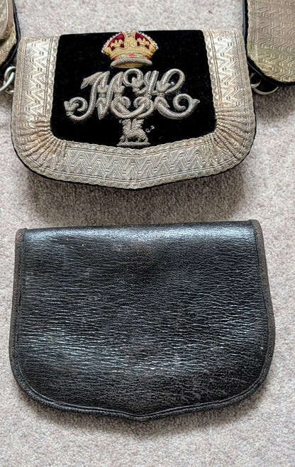 SOLD! Beautiful Edwardian Montgomeryshire Yeomanry CrossBelt & Pouch & Cover - Solid Silver Fittings