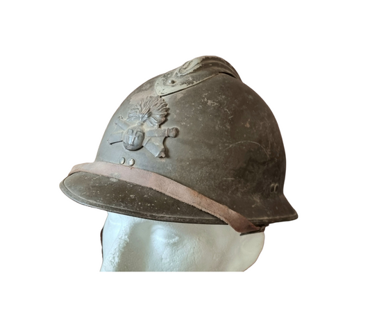 SOLD! WW2 French Army Artillery M26 ‘Adrian’ Helmet With WW1 Badge
