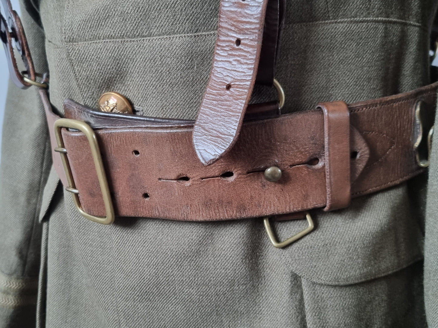 WW1 Royal Scots Uniform Cutaway Cuff Rank Jacket Trews Glengarry & Sam Browne