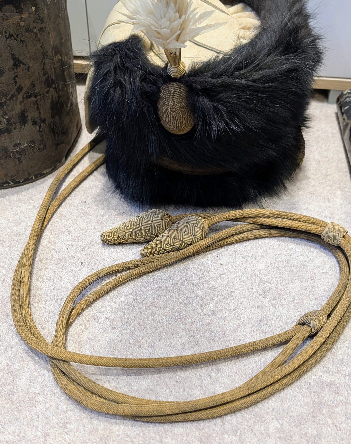 SOLD! Fantastic Pre WW1 13th Hussars Officers Busby & Tin Named to Triple DSO Winner Capt J G Rees