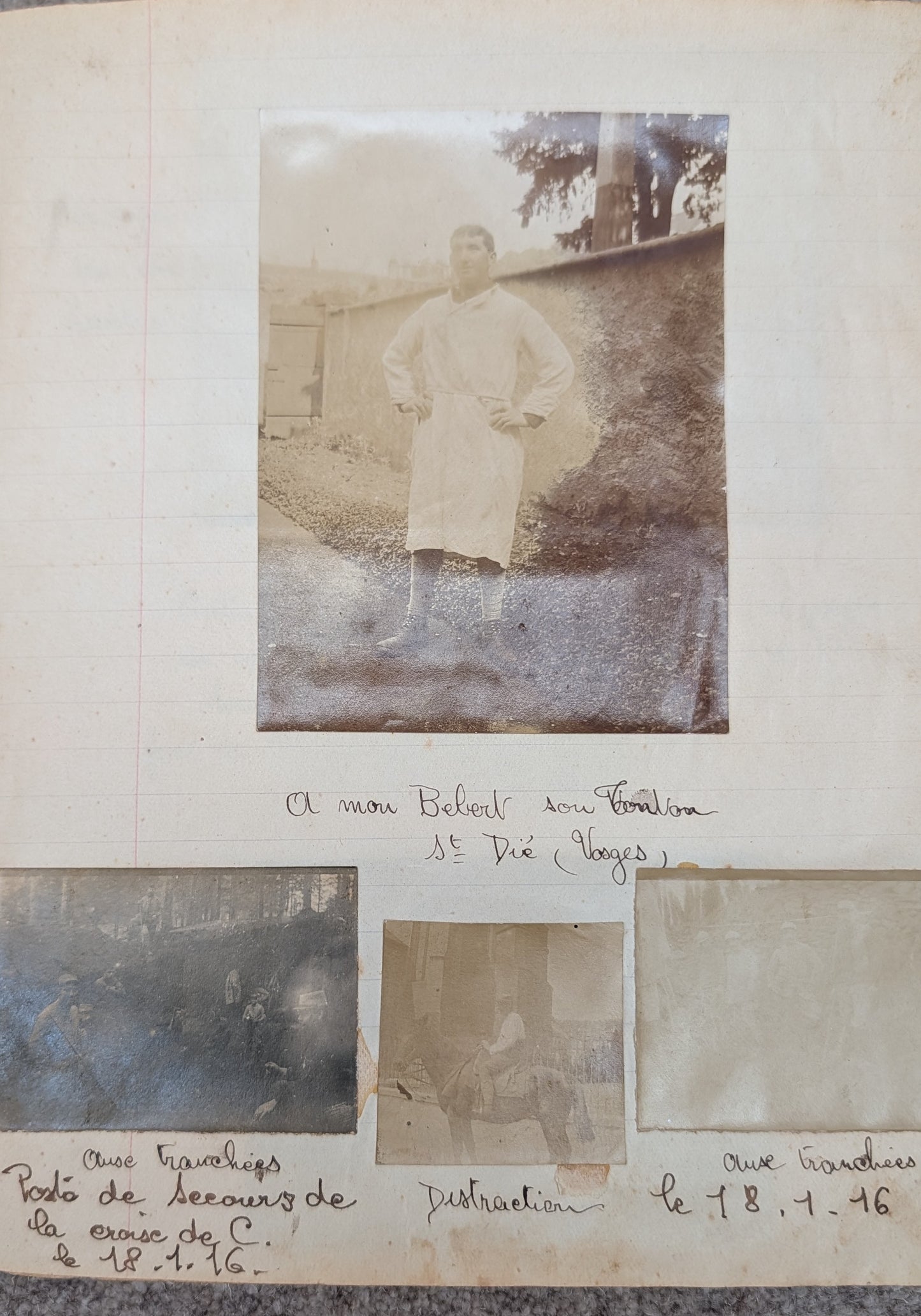 Unique WW1 French Army & Air Force Photo Album, Service Documents and Field Post Set to a Front Line Medic & Then Combat Pilot