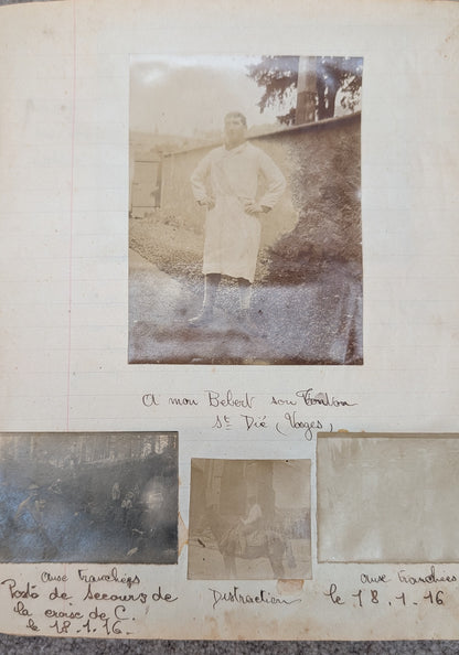 Unique WW1 French Army & Air Force Photo Album, Service Documents and Field Post Set to a Front Line Medic & Then Combat Pilot
