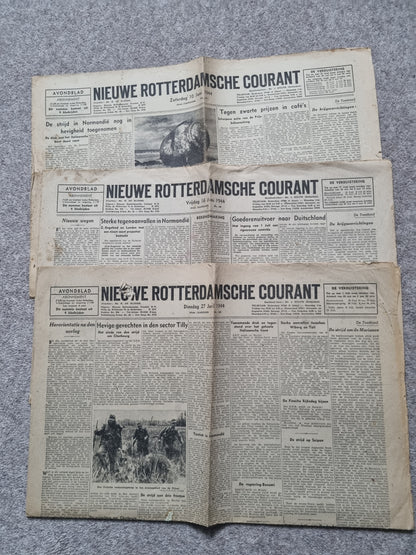 Rare WW2 Dutch Resistance Set - Plaque, Flag, Air Drop Leaflets & Newspapers