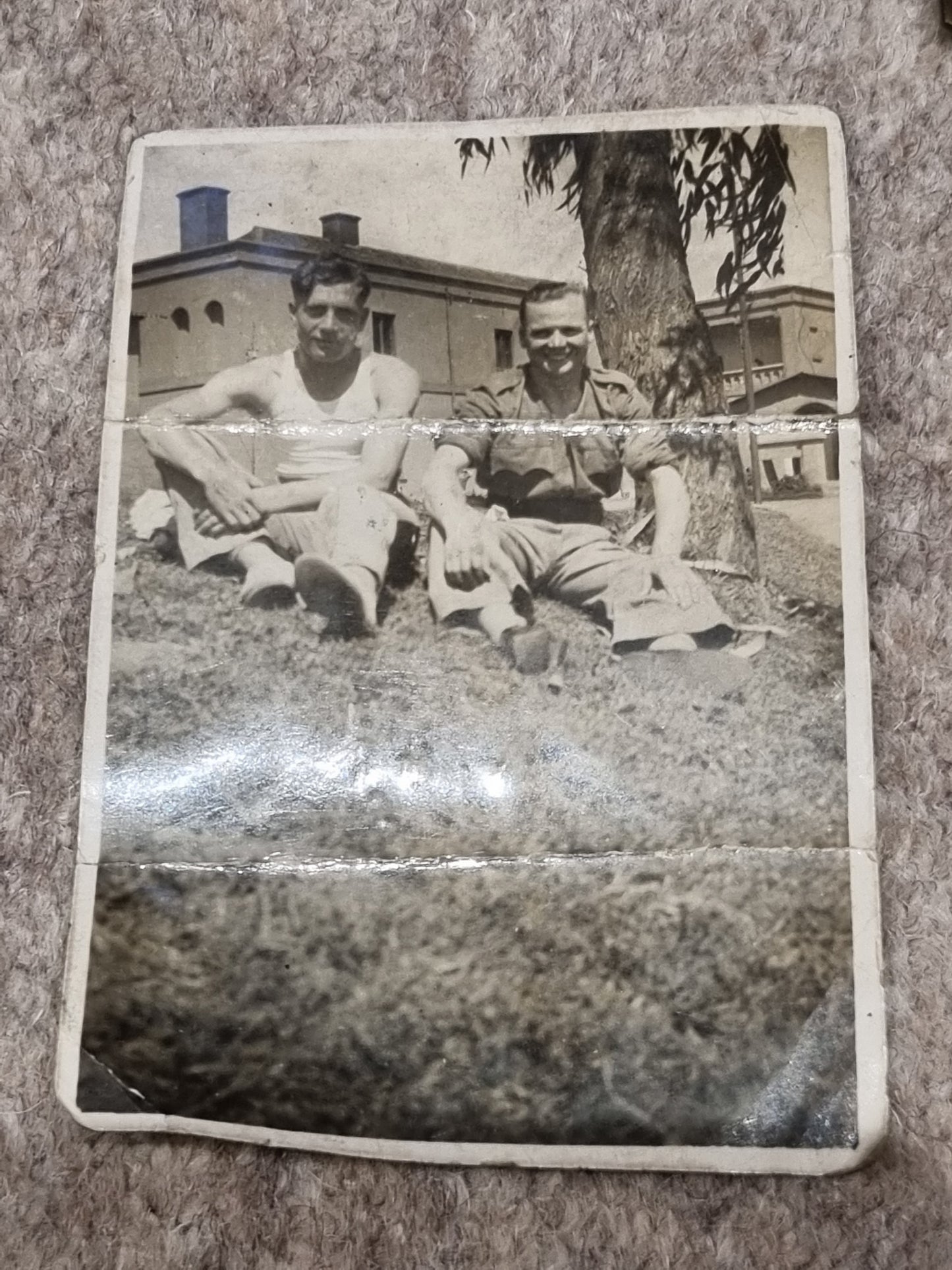 SOLD! WW2 Tropical KD Uniform collection with Jacket Trousers Badges Dog Tags Papers KORL - George Butterworth