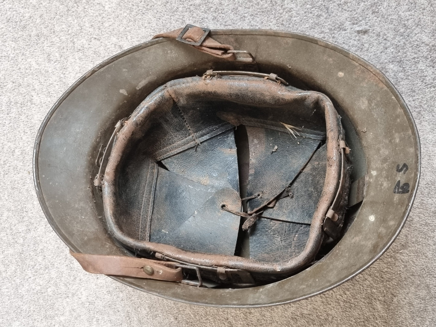 SOLD! WW2 French Army Artillery M26 ‘Adrian’ Helmet With WW1 Badge