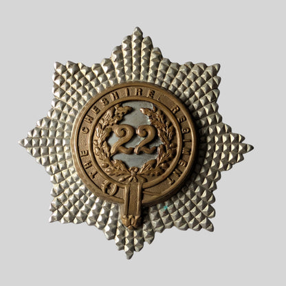 Cheshire Regiment Bimetal Bandsman's Pouch Badge Non-voided