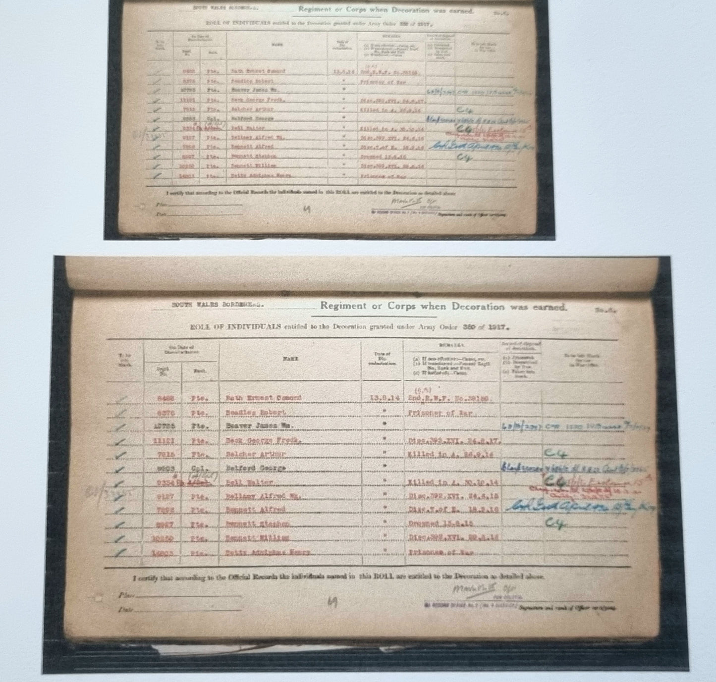 SOLD! WW1 4 Medal Group Mons Star with 5th Aug Clasp and LS&GC medal - George Belford 1 Btn South Wales Borderers BEF Wounded 17th Nov 1914