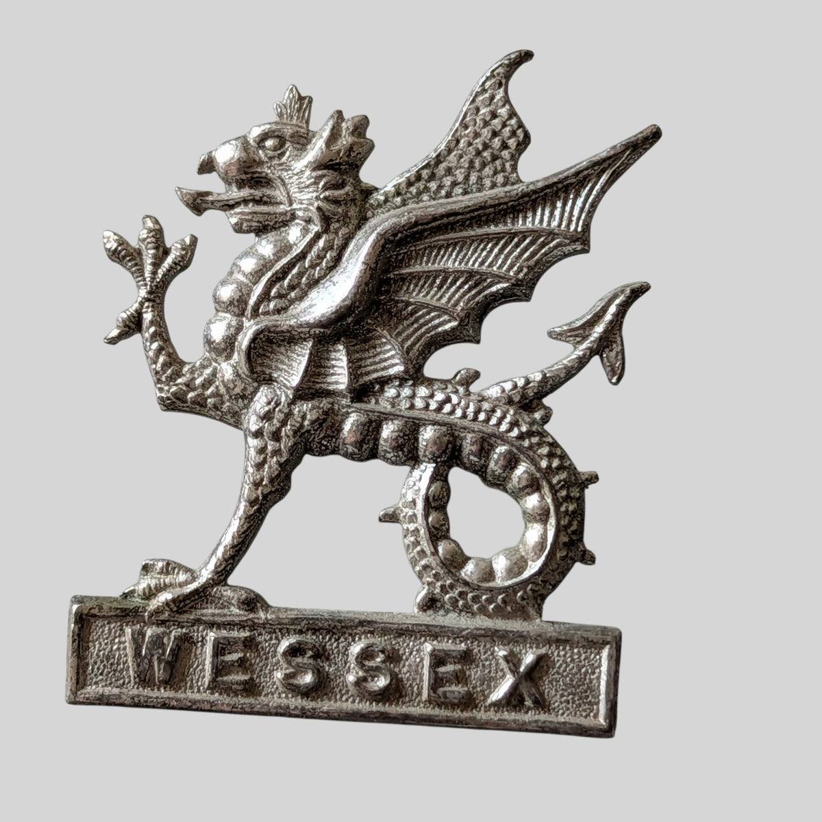 Wessex Brigade Officer's Silvered Cap Badge