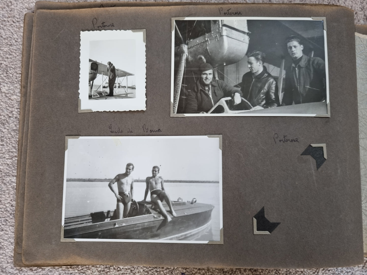 Beautiful WW2 Italian Air Force Visor Cap and Photo Album, belonging to Pompili Felice