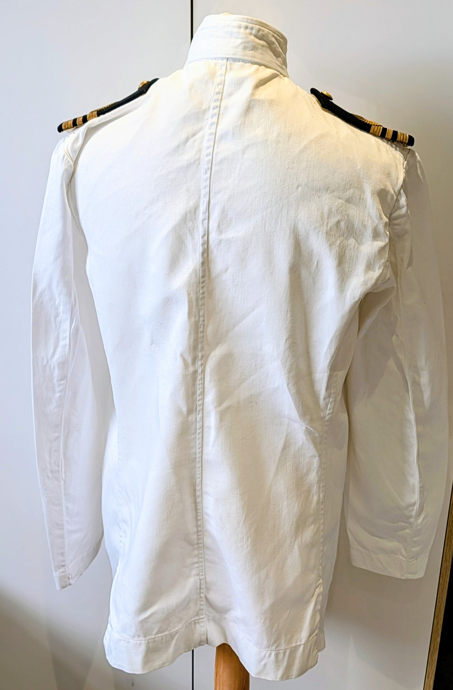 SOLD! Vintage Royal Navy No.1 Summer White Cotton Uniform Tunic Jacket 1958