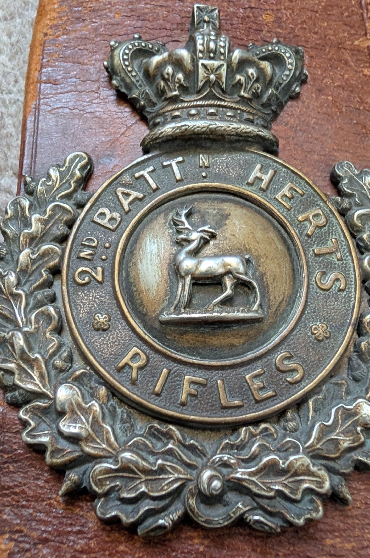 Victorian 2nd Battalion Herts Rifles Leather CrossBelt & Pouch 1881-7