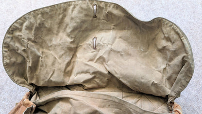 SOLD! WW1 British Army Officers Canvas & Leather Breadbag Haversack with Carry Strap