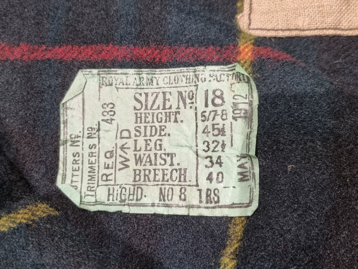 WW1 Royal Scots Uniform Cutaway Cuff Rank Jacket Trews Glengarry & Sam Browne