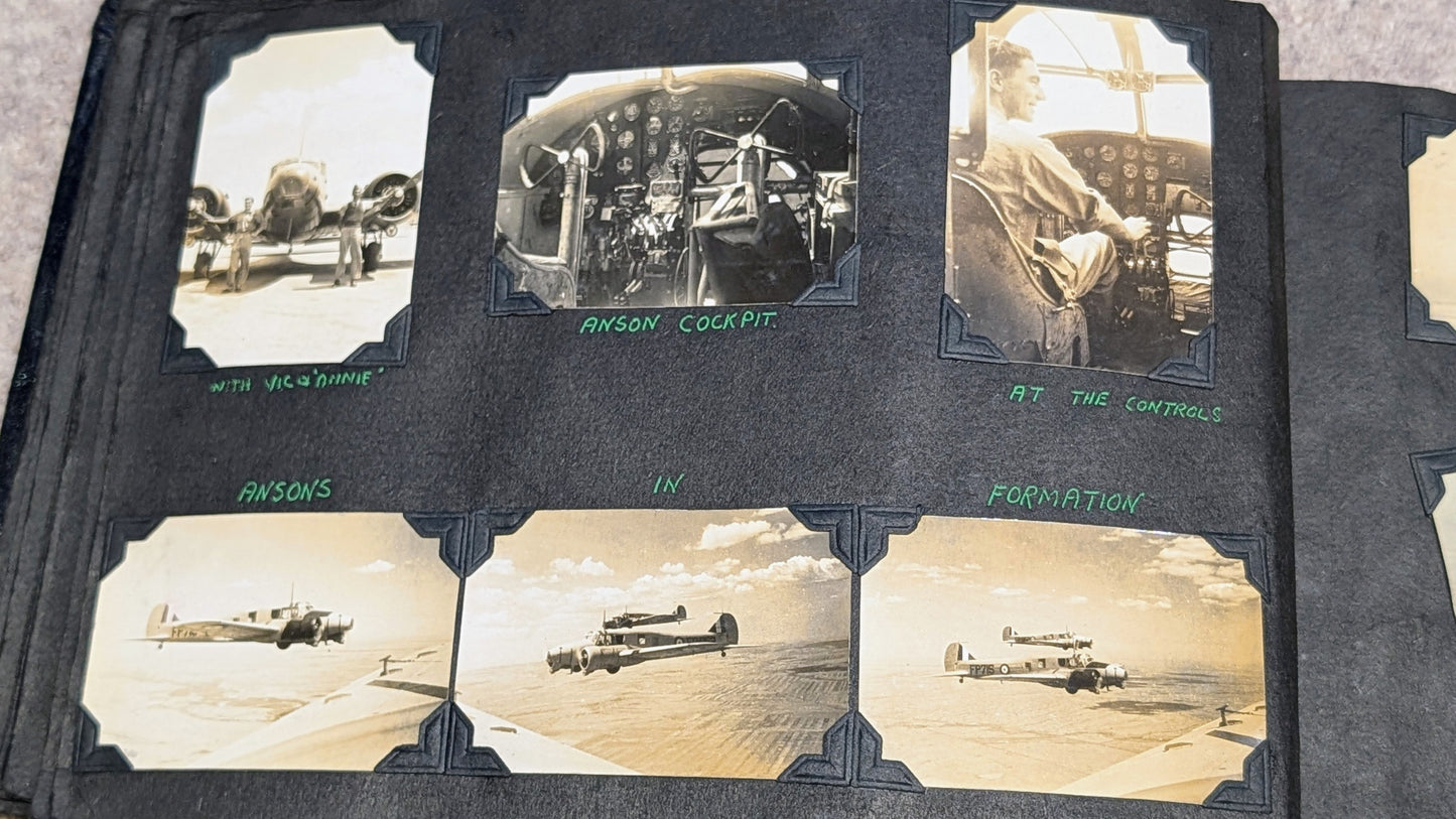 SOLD! WW2 RCAF Flying Log Book E  W Burchett With 2 Of His Photo Albums