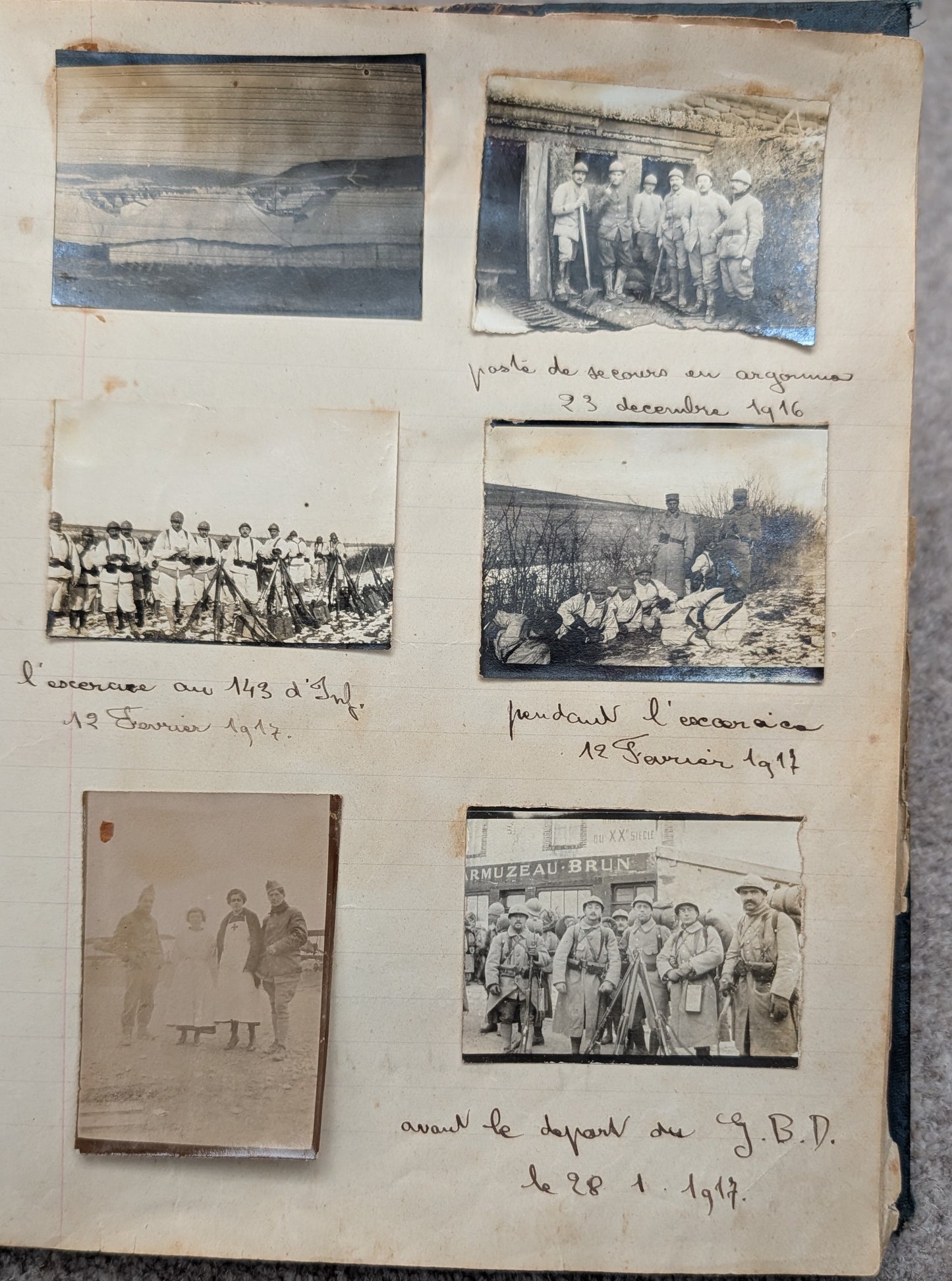 Unique WW1 French Army & Air Force Photo Album, Service Documents and Field Post Set to a Front Line Medic & Then Combat Pilot