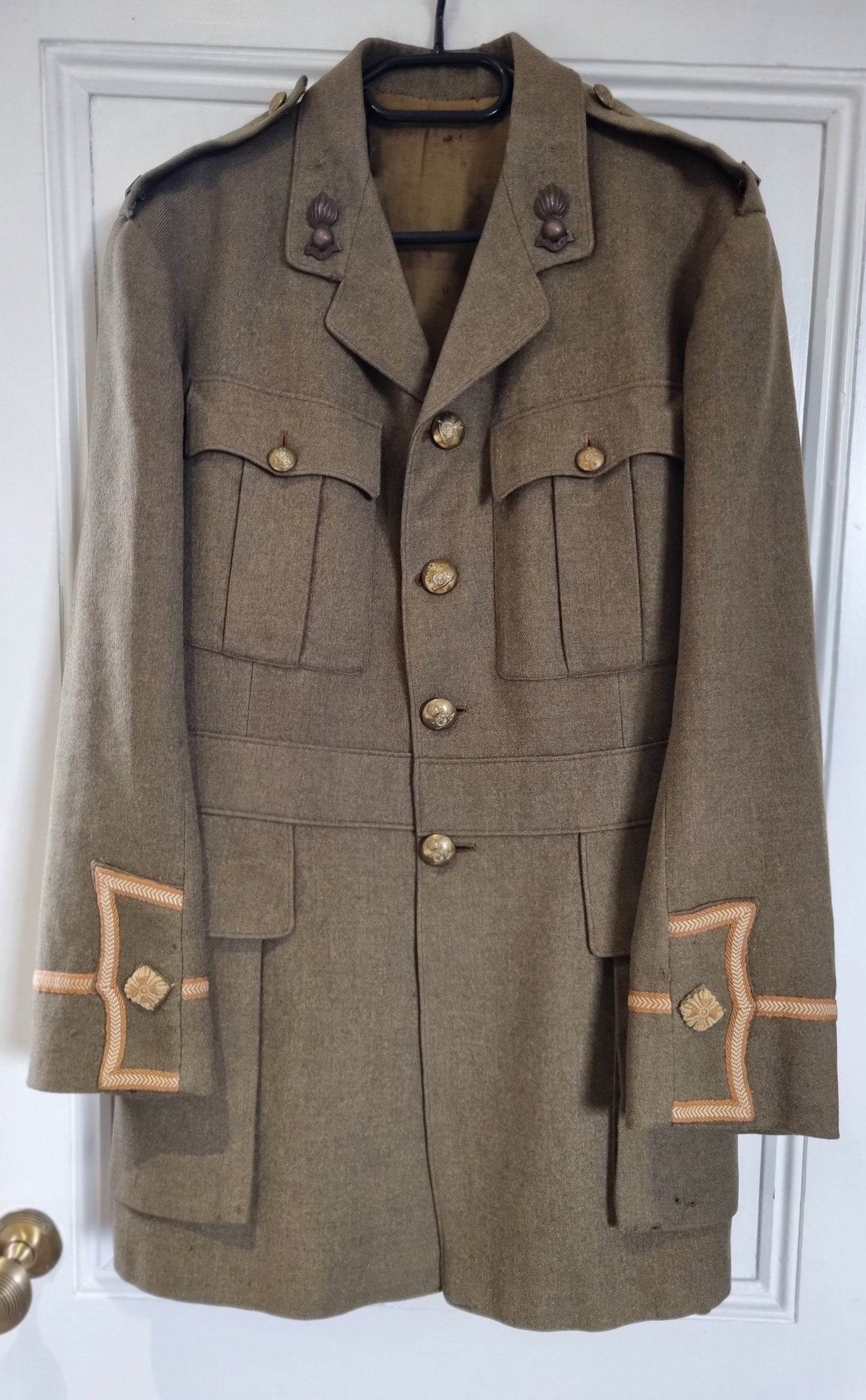WW1 British Army 2nd Lieutenant Cuff Rank Uniform Jacket Royal Field Artillery (Made from Original Parts)