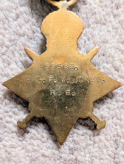 WW1 British Medal Trio - Cpl FREDERICK WILLIAM JONES Royal Engineers