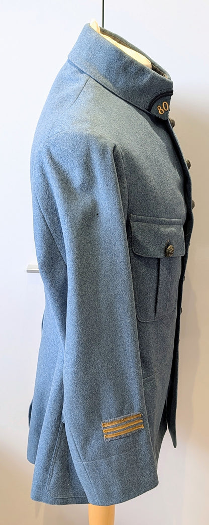 Rare Fine Quality WW1 M1913 French Horizon Blue Captains Tunic jacket 80th Infantry