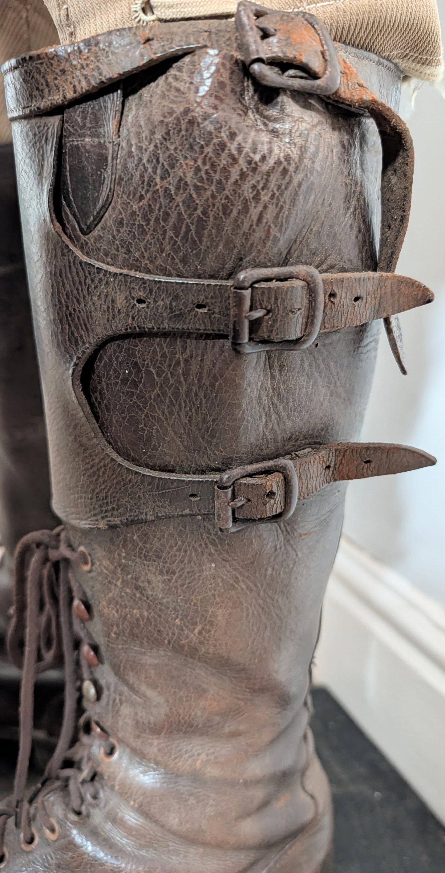 WW1 British officer's  Private Purchase Leather Hobnailed Trench Boots
