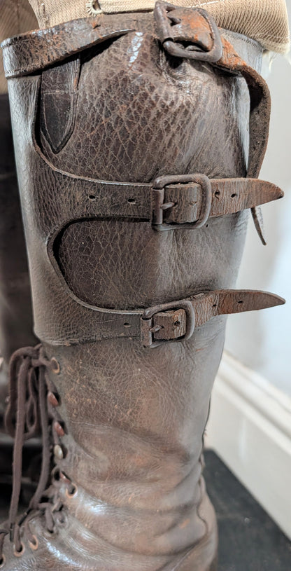 WW1 British officer's  Private Purchase Leather Hobnailed Trench Boots
