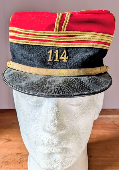 Lovely WW1 French Army 114th Infantry Regt Captain's Kepi Cap Hat