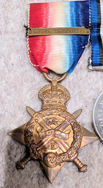 Unique WW1 Medal Set To 4 Brothers Viney Family With 2 Mons Stars With 5th August Clasps