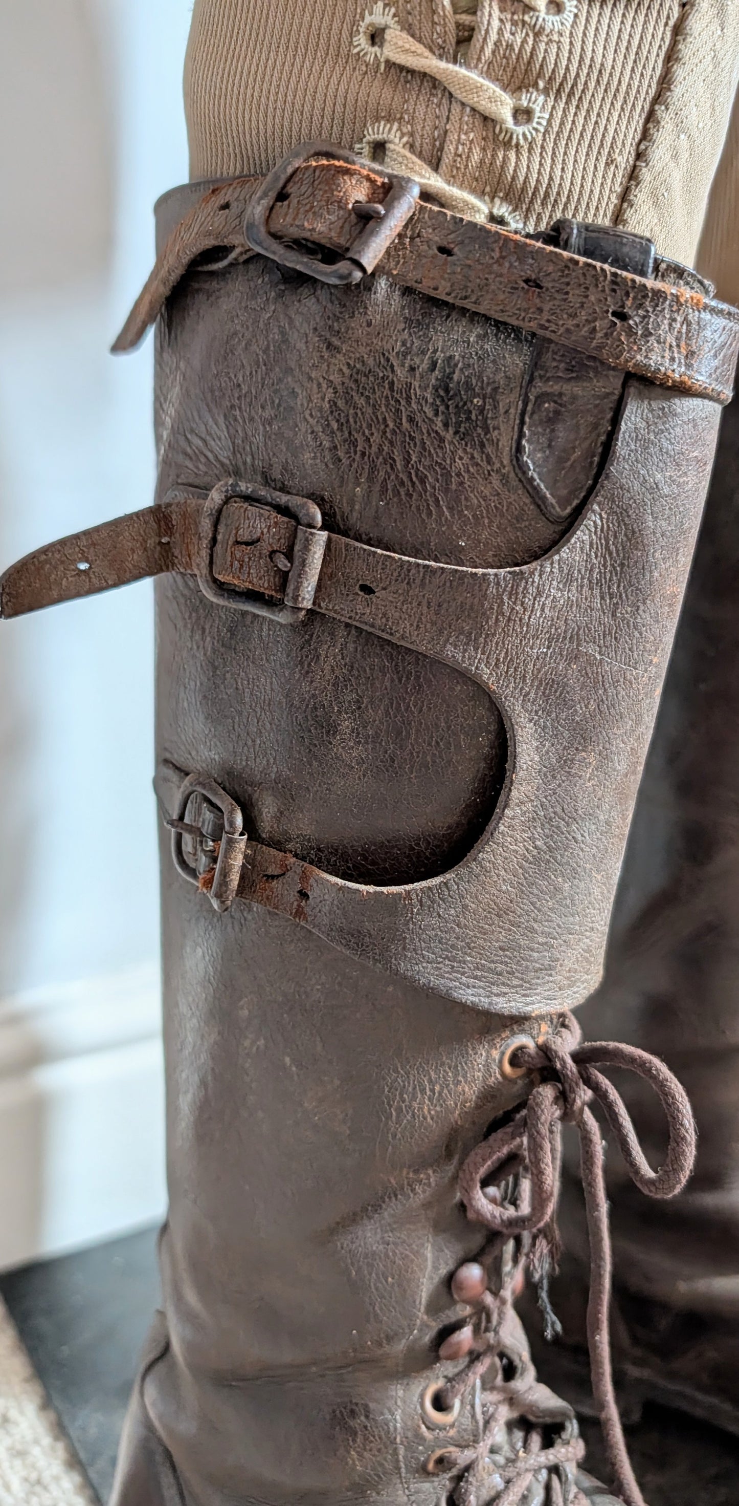 WW1 British officer's  Private Purchase Leather Hobnailed Trench Boots