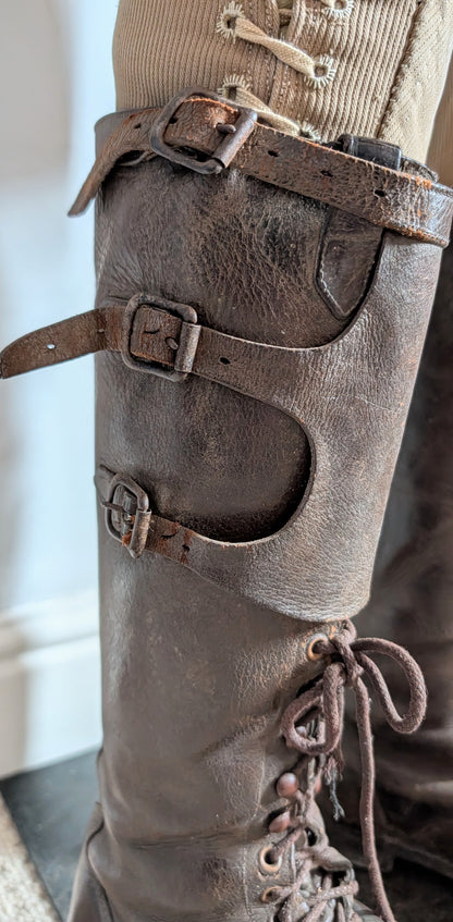 WW1 British officer's  Private Purchase Leather Hobnailed Trench Boots