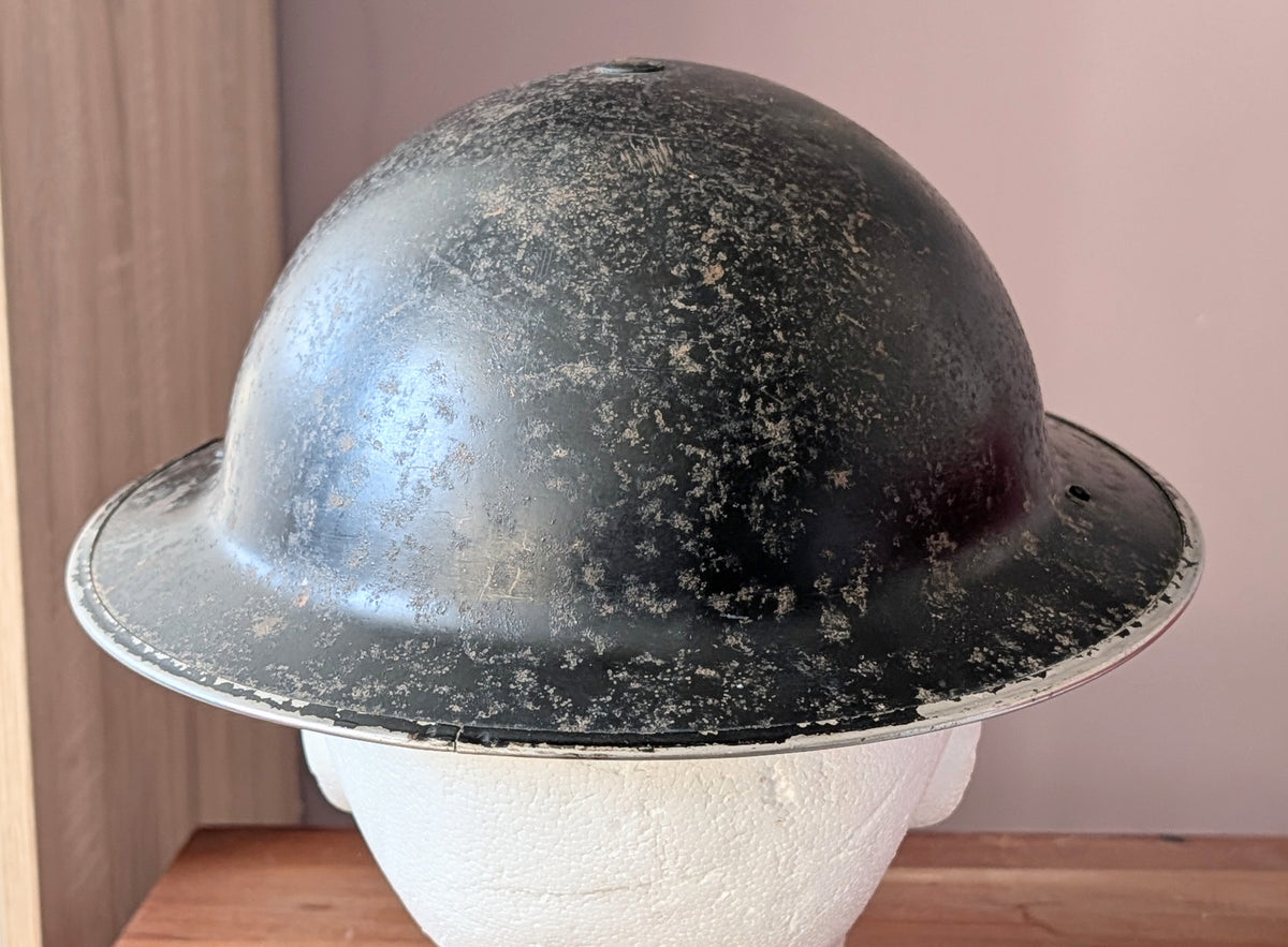 SOLD! Early WW2 Black Brodie Helmet Dated 1939