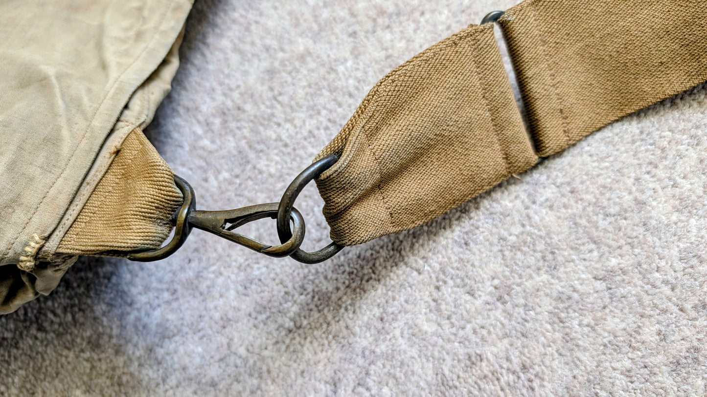 SOLD! WW1 British Army Officers Canvas & Leather Breadbag Haversack with Carry Strap