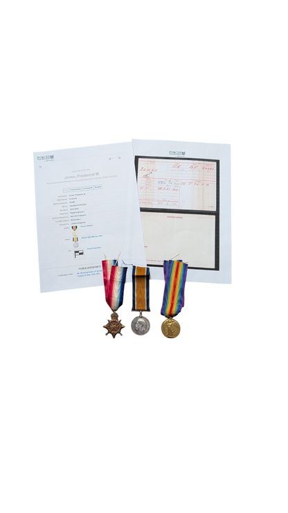 WW1 British Medal Trio - Cpl FREDERICK WILLIAM JONES Royal Engineers