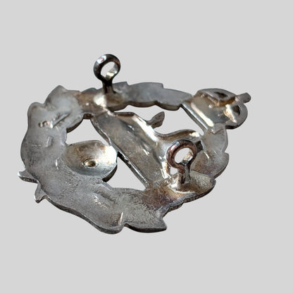 Rare & Fine East Lancashire Regt Silver & Gilt Kings Crown Cap Badge