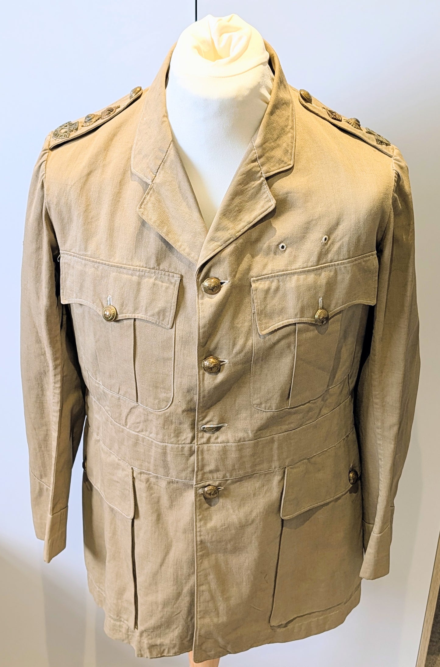 WW1 Era Indian 126th Baluchistan Regiment Lieutenant Colonel's Khaki Drill KD Jacket