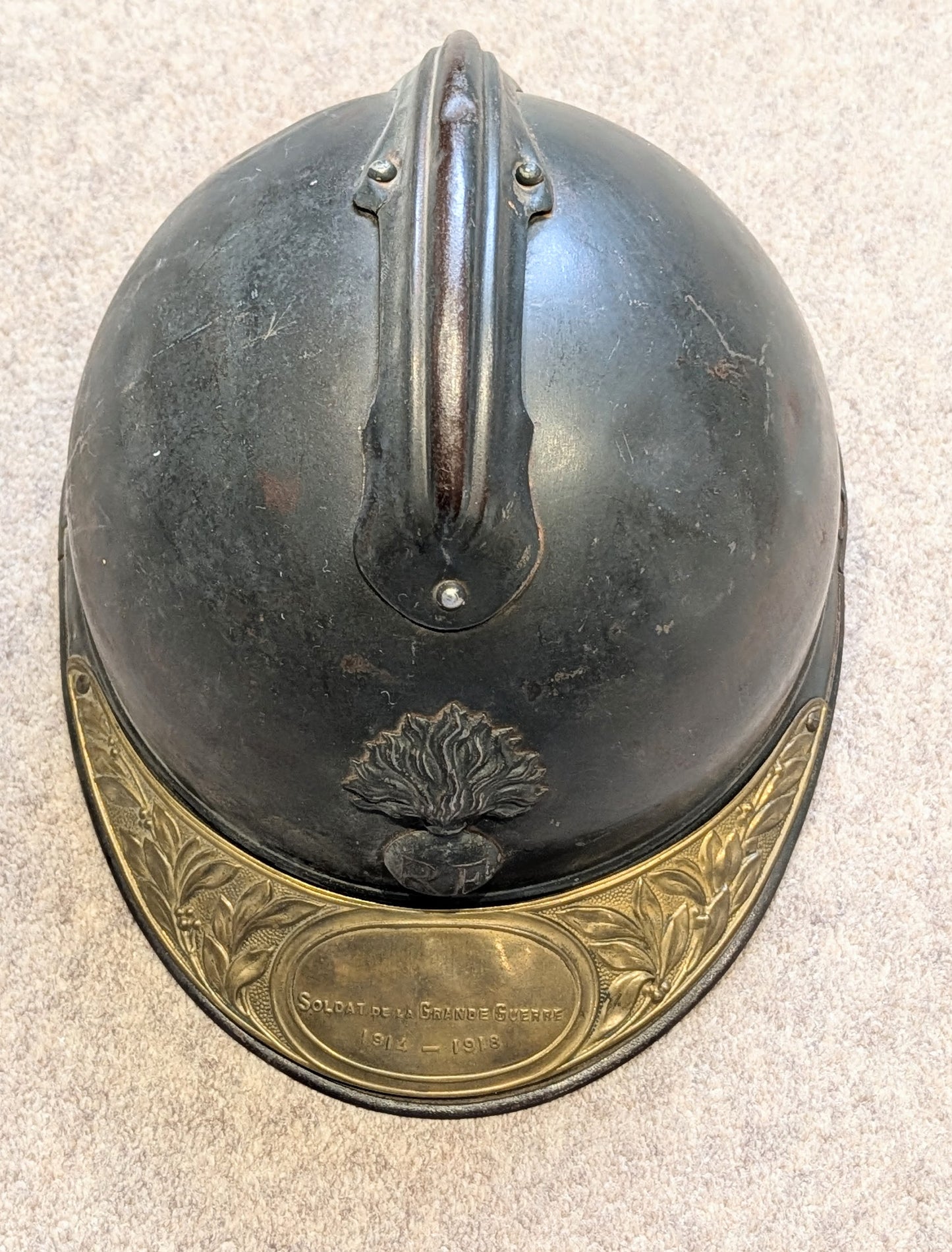 WW1 French Infantry M15 ‘Adrian’ Helmet With Veterans Plate