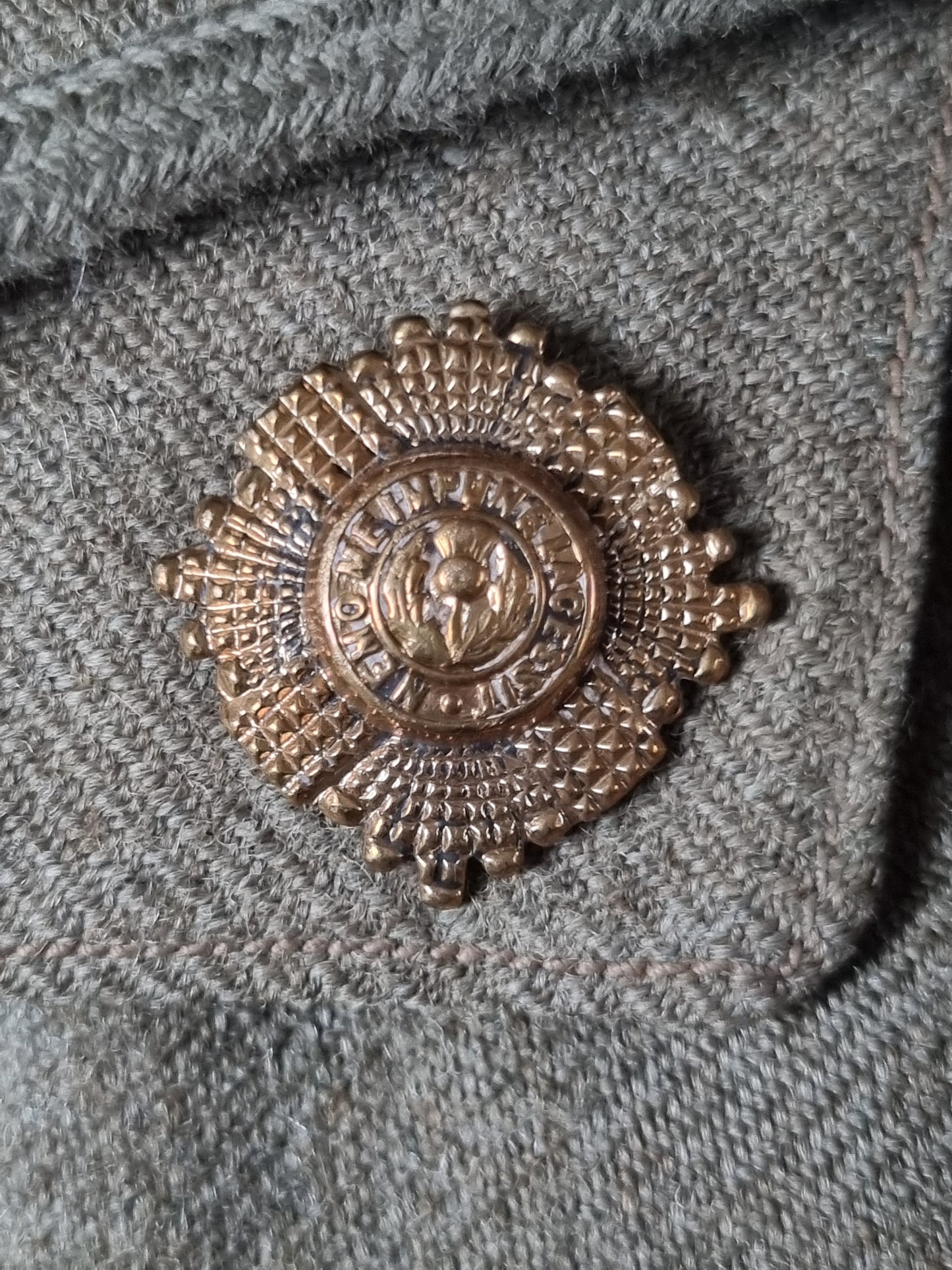 WW1 Royal Scots Uniform Cutaway Cuff Rank Jacket Trews Glengarry & Sam Browne