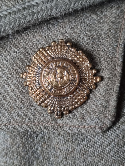 WW1 Royal Scots Uniform Cutaway Cuff Rank Jacket Trews Glengarry & Sam Browne