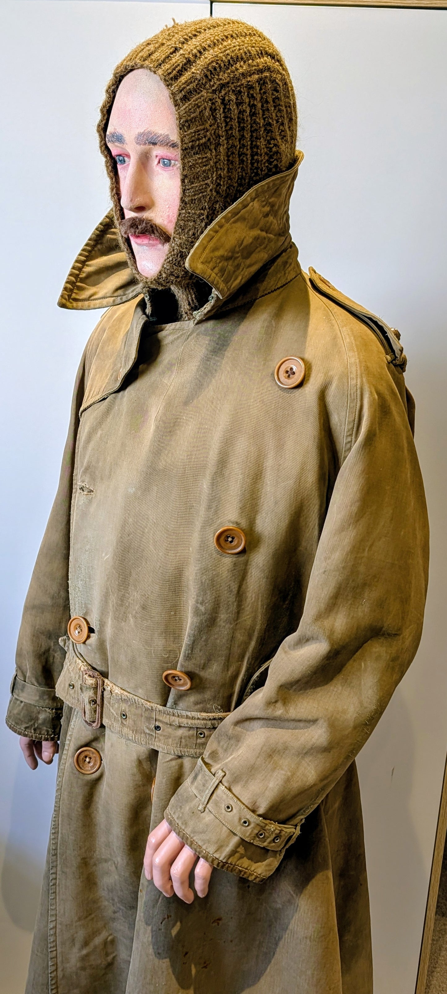 SOLD! Rare WW1 Burberry Officers Private Purchase Trench Coat with button-in Woollen Liner & Balaclava