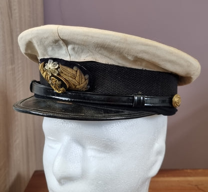 SOLD! WW2 Japanese Navy Officer’s Visor Cap with Cover & Box, Named